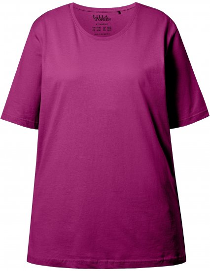 Ulla Popken Basic Round Neck Short Sleeve Relaxed Fit T-Shirt Berry Purple - Majice - 