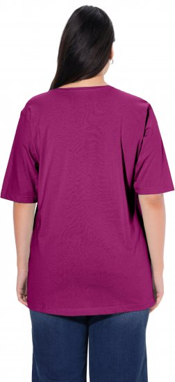 Ulla Popken Basic Round Neck Short Sleeve Relaxed Fit T-Shirt Berry Purple - Majice - 