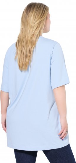 Ulla Popken Basic Round Neck Short Sleeve T-Shirt Light Blue - Majice - 