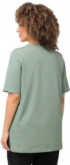 Ulla Popken Essential Round Neck Stretch Tee Light Moss Green - Majice - 