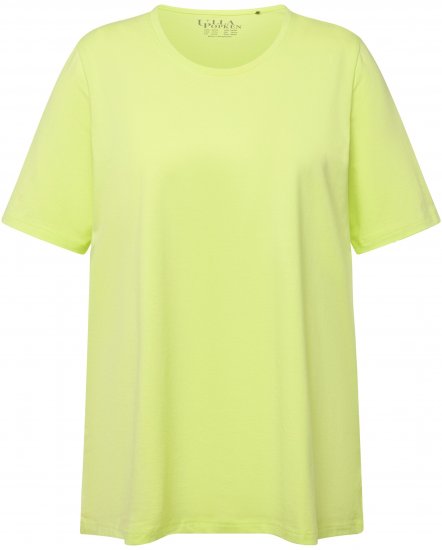 Ulla Popken Essential Round Neck Stretch Tee Lime Green - Majice - 
