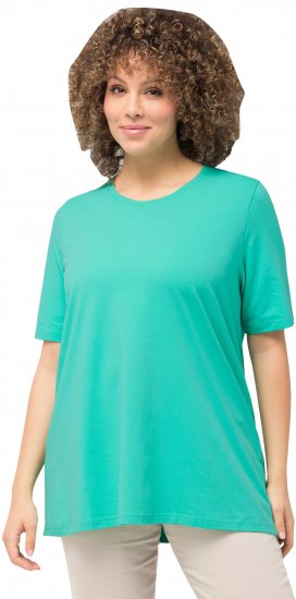 Ulla Popken Essential Round Neck Stretch Tee Turquoise - Majice - 
