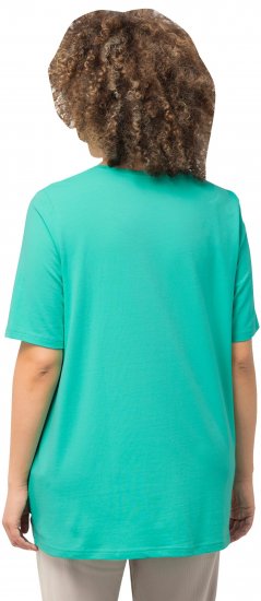 Ulla Popken Essential Round Neck Stretch Tee Turquoise - Majice - 