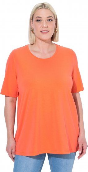 Ulla Popken Essential Round Neck Stretch Tee Coral Pink - Majice - 