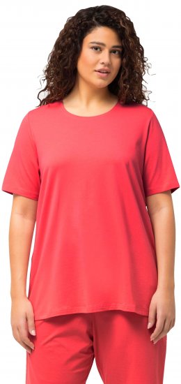 Ulla Popken Essential Round Neck Stretch Tee Dark Coral - Majice - 
