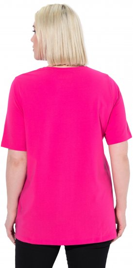 Ulla Popken Essential Round Neck Stretch Tee Magenta Pink - Majice - 