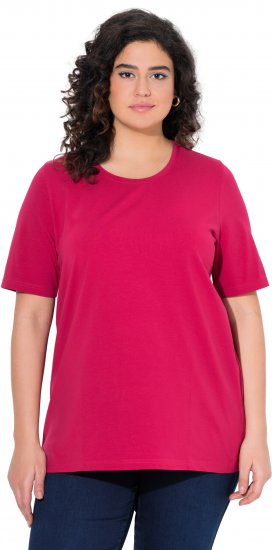 Ulla Popken Essential Round Neck Stretch Tee Dark Raspberry - Majice - 