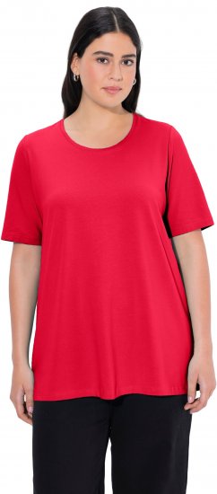 Ulla Popken Essential Round Neck Stretch Tee Red - Majice - 