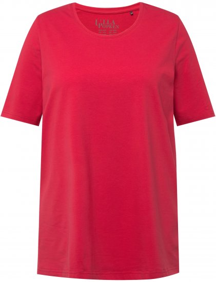 Ulla Popken Essential Round Neck Stretch Tee Dark Pink - Majice - 