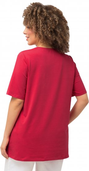 Ulla Popken Essential Round Neck Stretch Tee Dark Pink - Majice - 