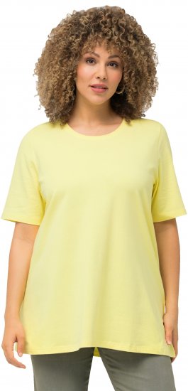 Ulla Popken Essential Round Neck Stretch Tee Lemon Yellow - Majice - 