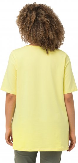 Ulla Popken Essential Round Neck Stretch Tee Lemon Yellow - Majice - 