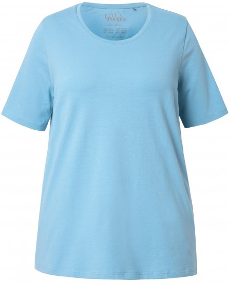 Ulla Popken Essential Round Neck Stretch Tee Light Teal - Majice - 