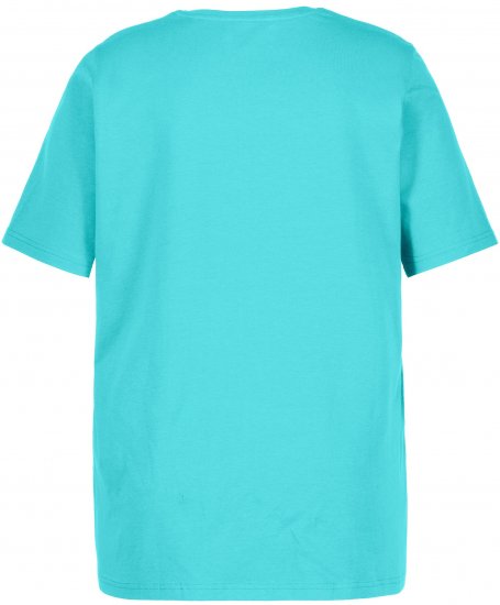 Ulla Popken Essential Round Neck Stretch Tee Deep Aqua - Majice - 
