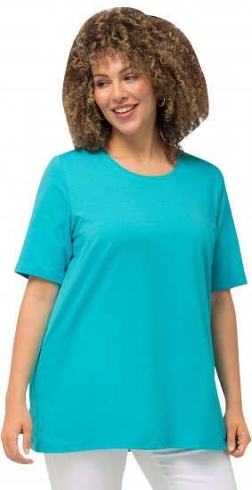 Ulla Popken Essential Round Neck Stretch Tee Deep Aqua - Majice - 