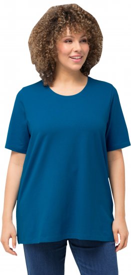 Ulla Popken Essential Round Neck Stretch Tee Medium Blue - Majice - 