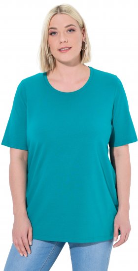 Ulla Popken Essential Round Neck Stretch Tee Teal - Majice - 