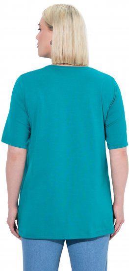 Ulla Popken Essential Round Neck Stretch Tee Teal - Majice - 