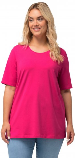 Ulla Popken Essential Round Neck Stretch Tee Fuchsia Pink - Majice - 
