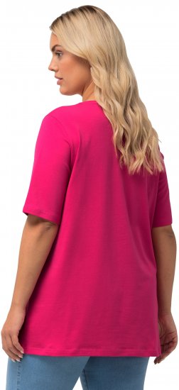 Ulla Popken Essential Round Neck Stretch Tee Fuchsia Pink - Majice - 