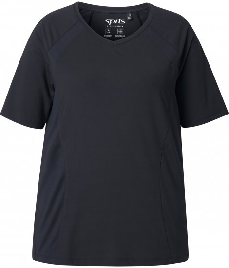 Ulla Popken Quick-Drying Short Sleeve T-Shirt Black - Majice - 