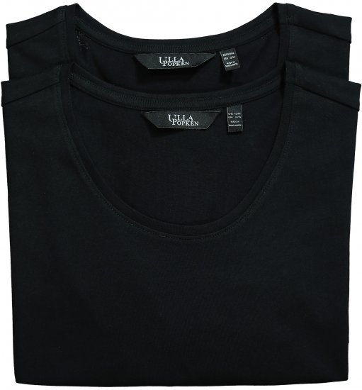 Ulla Popken Scoop Neck Short Sleeve Tee Black - Majice - 