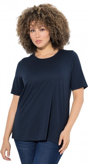 Ulla Popken Scoop Neck Short Sleeve Tee Navy - Majice - 