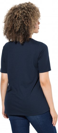 Ulla Popken Scoop Neck Short Sleeve Tee Navy - Majice - 