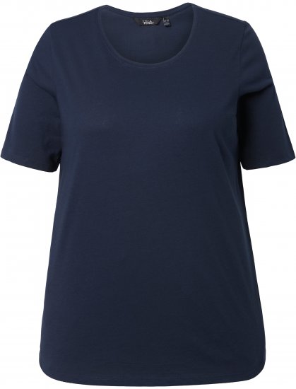Ulla Popken Scoop Neck Short Sleeve Tee Navy - Majice - 