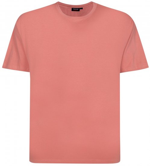 Espionage T015 Plain T-Shirt Coral - Kratke Majice - Moške kratke majice za močnejše postave