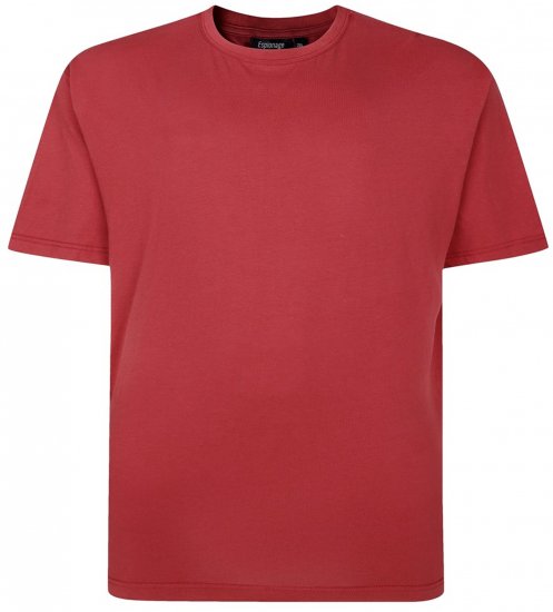 Espionage T015 Plain T-Shirt Ruby - Kratke Majice - Moške kratke majice za močnejše postave