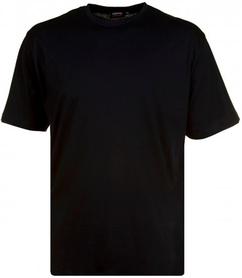 Espionage T015 Plain Crew Neck T-Shirt Black - Kratke Majice - Moške kratke majice za močnejše postave