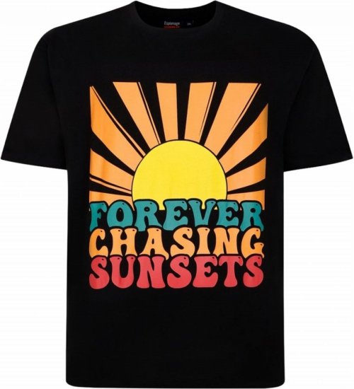 Espionage T421 Chasing Sunset Printed T-Shirt - Kratke Majice - Moške kratke majice za močnejše postave