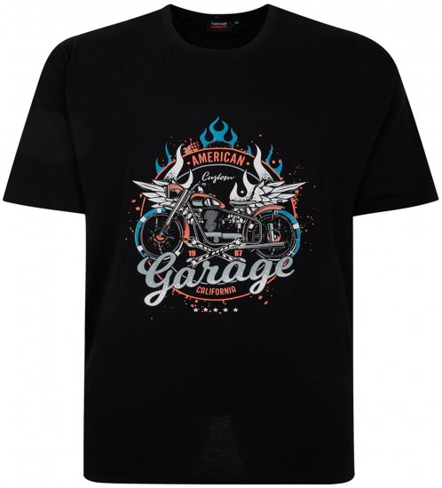 Espionage T426 Garage Printed T-Shirt Black - Majice s potiskom - 