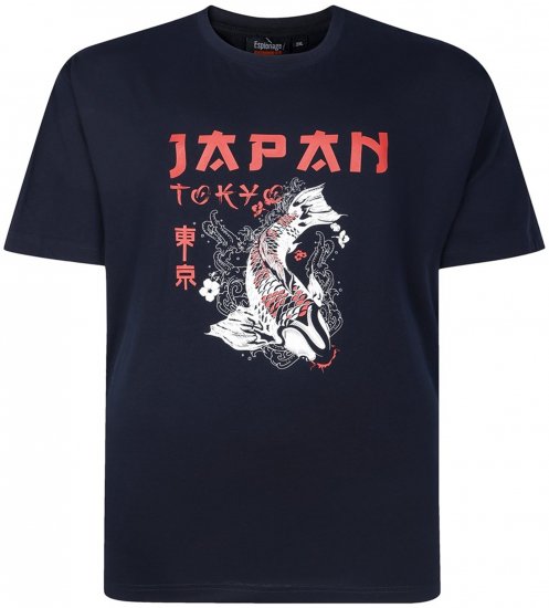 Espionage T437 Japan T-Shirt Black - Kratke Majice - Moške kratke majice za močnejše postave