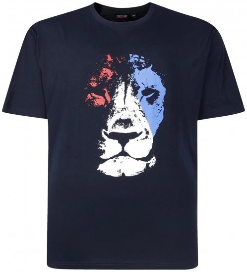 Espionage T440 Abstract Lion Printed T-Shirt Navy - Majice s potiskom - 