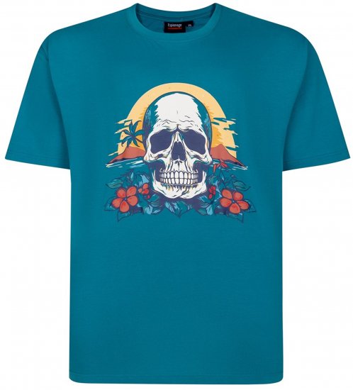 Espionage T452 Skull Island Printed T-Shirt Jade - Majice s potiskom - 