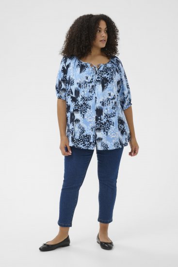 Kaffe Curve Aliana Tunic Blue Flower Animal - Tunike - 