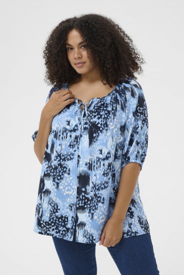Kaffe Curve Aliana Tunic Blue Flower Animal - Tunike - 