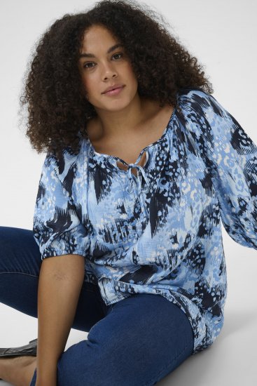 Kaffe Curve Aliana Tunic Blue Flower Animal - Tunike - 