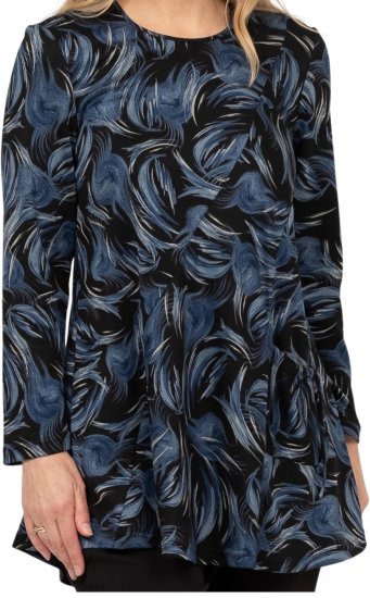 Scandinavian Caramel Swirls Tunic Blue - Natisnjene majice za ženske - 