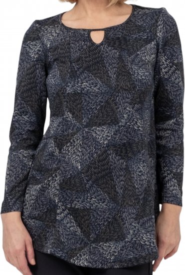Scandinavian Caramel Triangles Tunic Dark Blue - Natisnjene majice za ženske - 