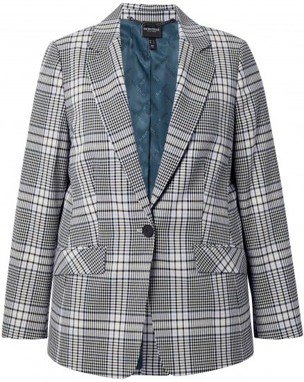 Ulla Popken Karirast Blazer Zelen - Blazer - 