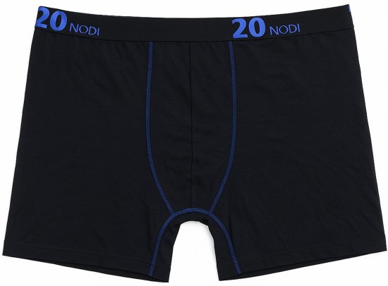 20 Nodi Stretch Cotton Boxer with Medium Leg Black - Spodnje perilo & kopalne hlače - Moško Spodnje Perilo za močnejše postave