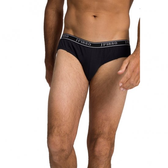 JP1880 Briefs Stretch Cotton 2-Pack Black - Spodnje perilo & kopalne hlače - Moško Spodnje Perilo za močnejše postave