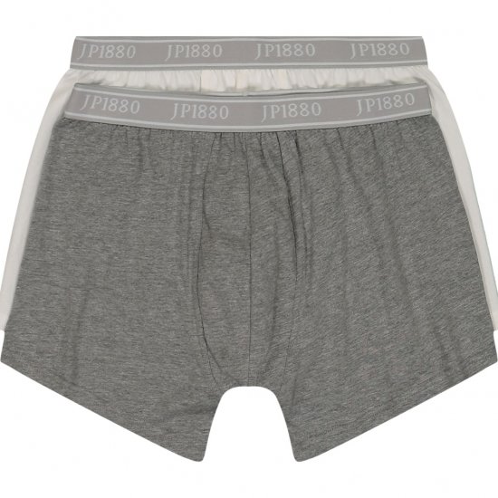 JP1880 Boxershorts Flexnamic OEKO-TEX Mid 2-Pack Grey/Off-White - Spodnje perilo & kopalne hlače - Moško Spodnje Perilo za močnejše postave