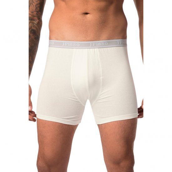 JP1880 Boxershorts Flexnamic OEKO-TEX Mid 2-Pack Grey/Off-White - Spodnje perilo & kopalne hlače - Moško Spodnje Perilo za močnejše postave