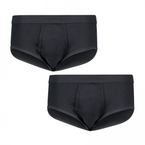 Adamo Royal Ribbed Briefs 2-Pack Black - Spodnje perilo & kopalne hlače - Moško Spodnje Perilo za močnejše postave