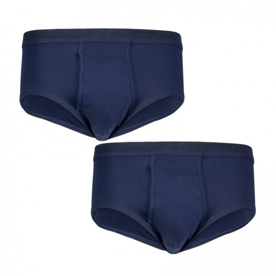 Adamo Royal Ribbed Briefs 2-Pack Navy - Spodnje perilo & kopalne hlače - Moško Spodnje Perilo za močnejše postave