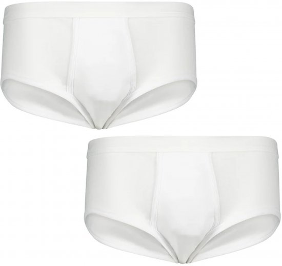 Adamo Royal Fine Ribbed Briefs 2-Pack White - Spodnje perilo & kopalne hlače - Moško Spodnje Perilo za močnejše postave